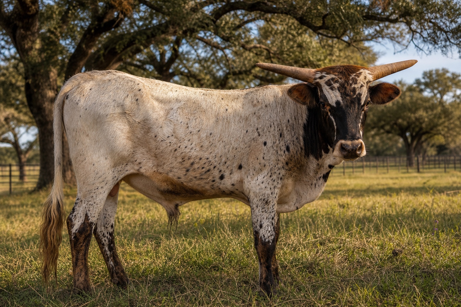 DHR Ghost Rider Texas Longhorn bull profile at Dark Horse Ranch