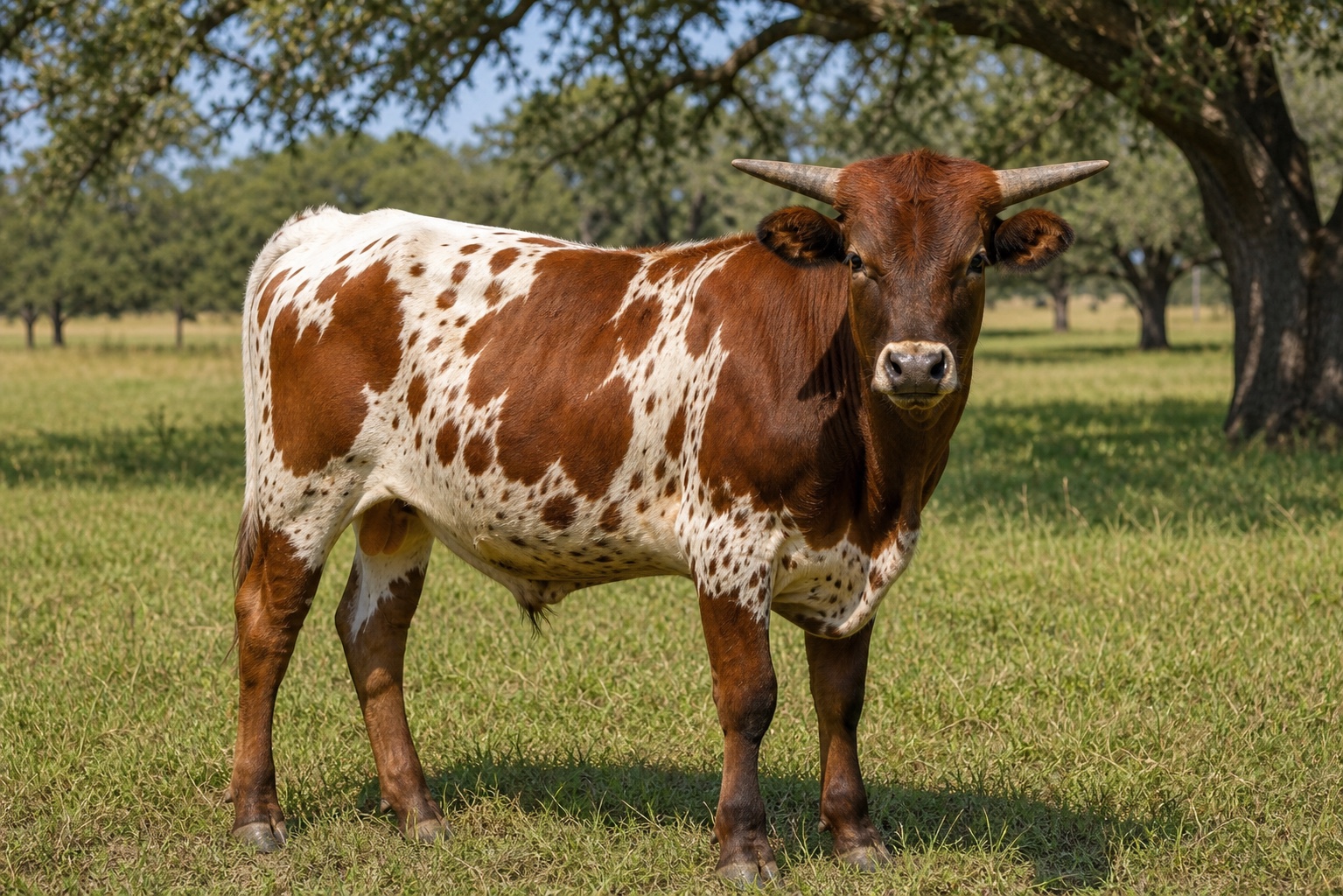 Tejas Lightning Texas Longhorn bull profile at Dark Horse Ranch
