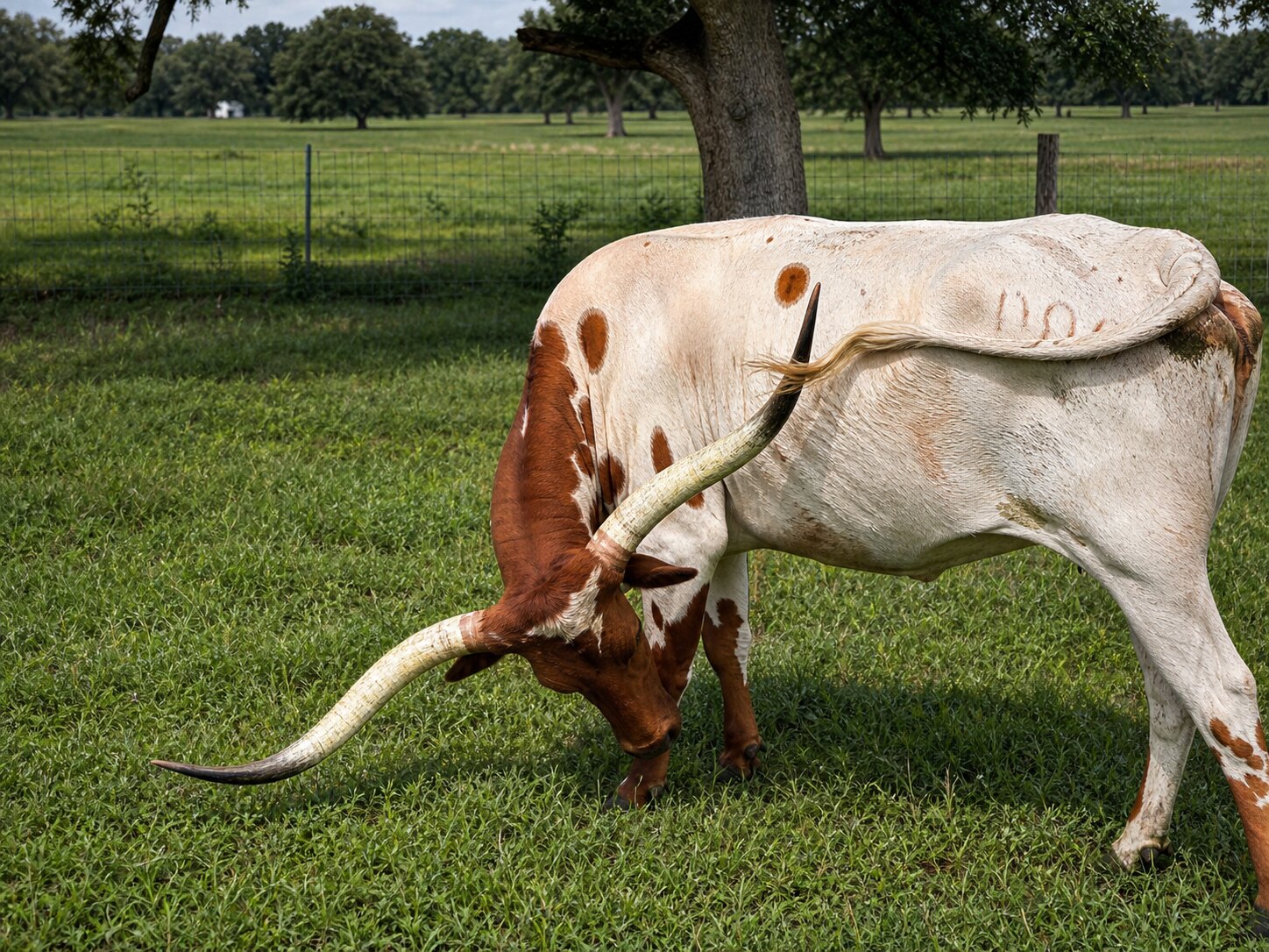 Sailor Moon Texas Longhorn cow for sale at Dark Horse Ranch