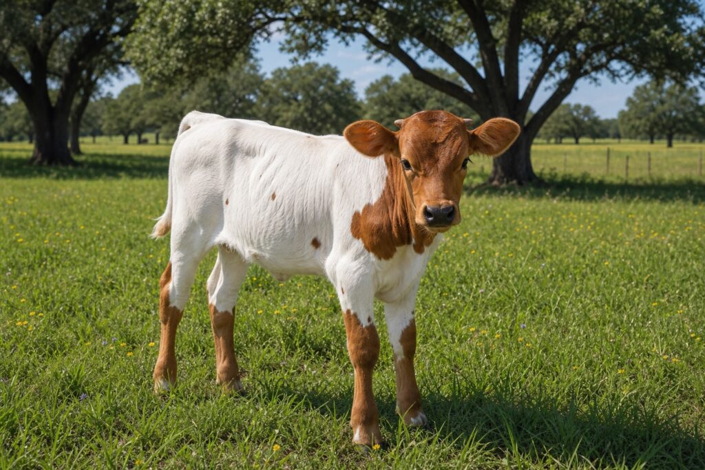 DHR Amarillo By Morning Texas Longhorn calf profile at Dark Horse Ranch