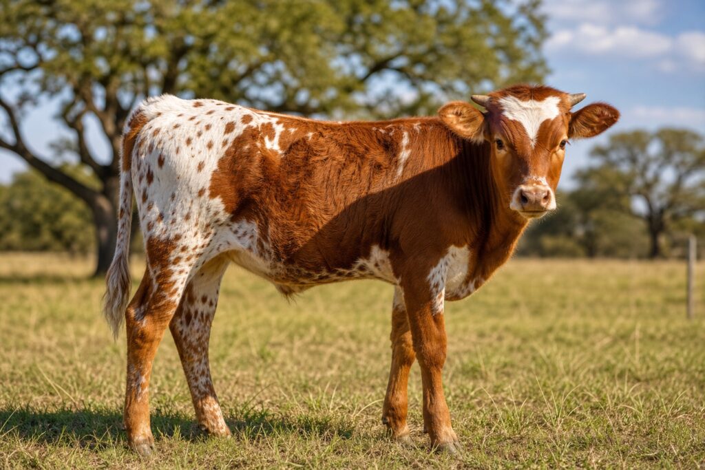 DHS Liz Claiborne Texas Longhorn heifer profile at Dark Horse Ranch